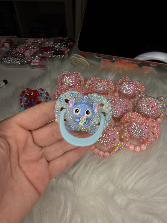 Premade Stitch keepsake paci🩵🍼
